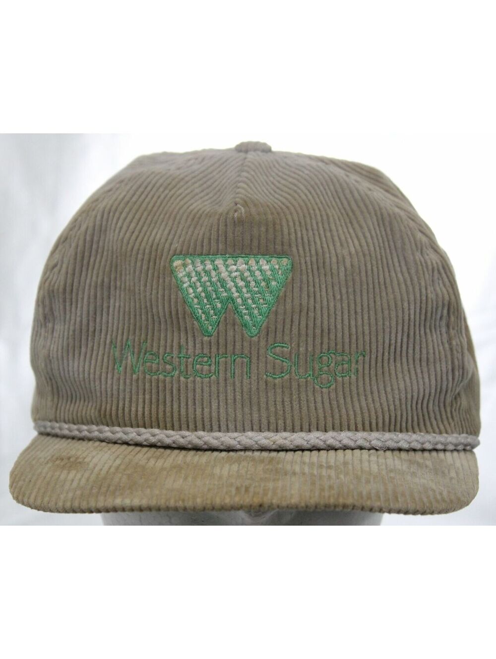 Vintage Western Sugar Cooperative Corduroy Hat Imperial Headwear Cap Made in USA